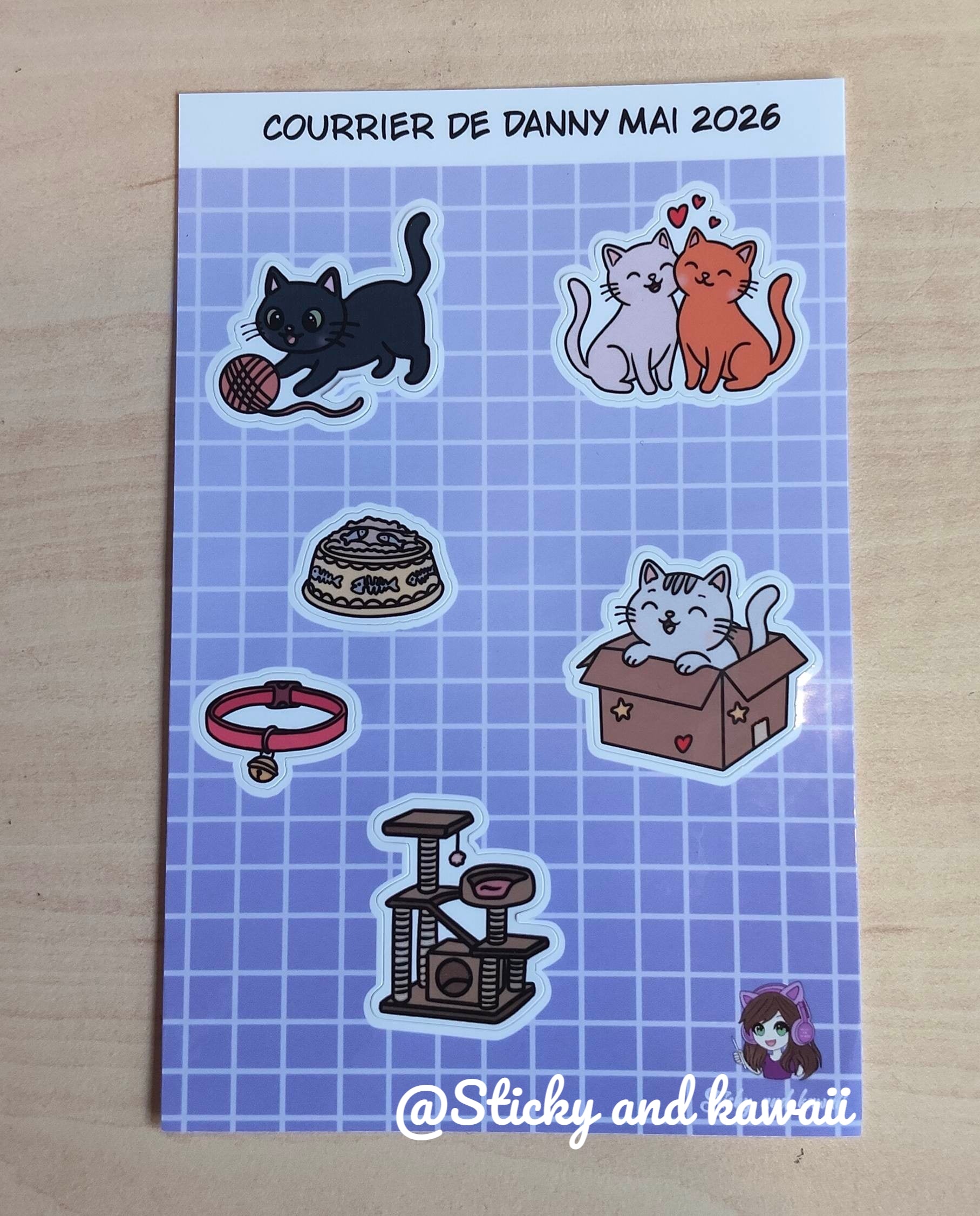 Planche autocollants chat